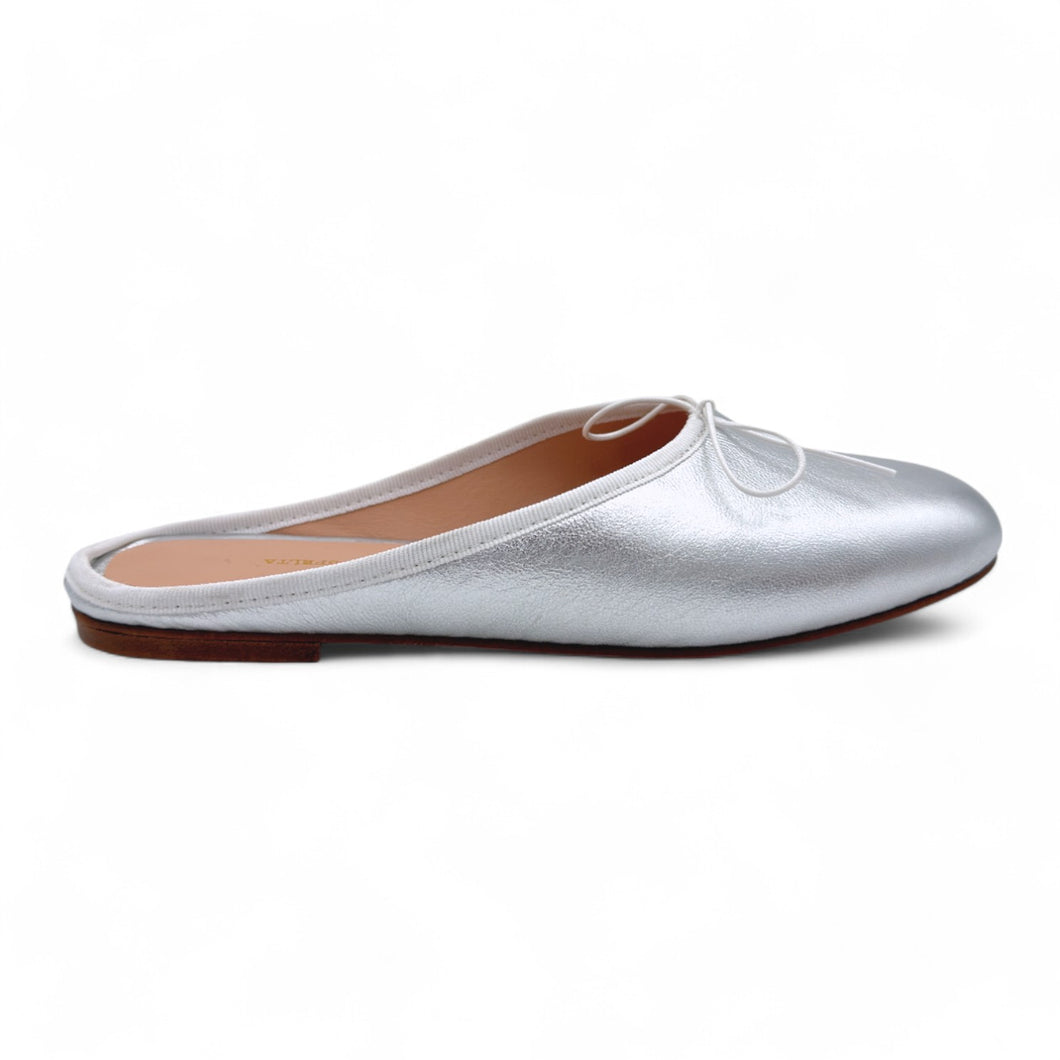 OLGA MULE in Laminato Argento