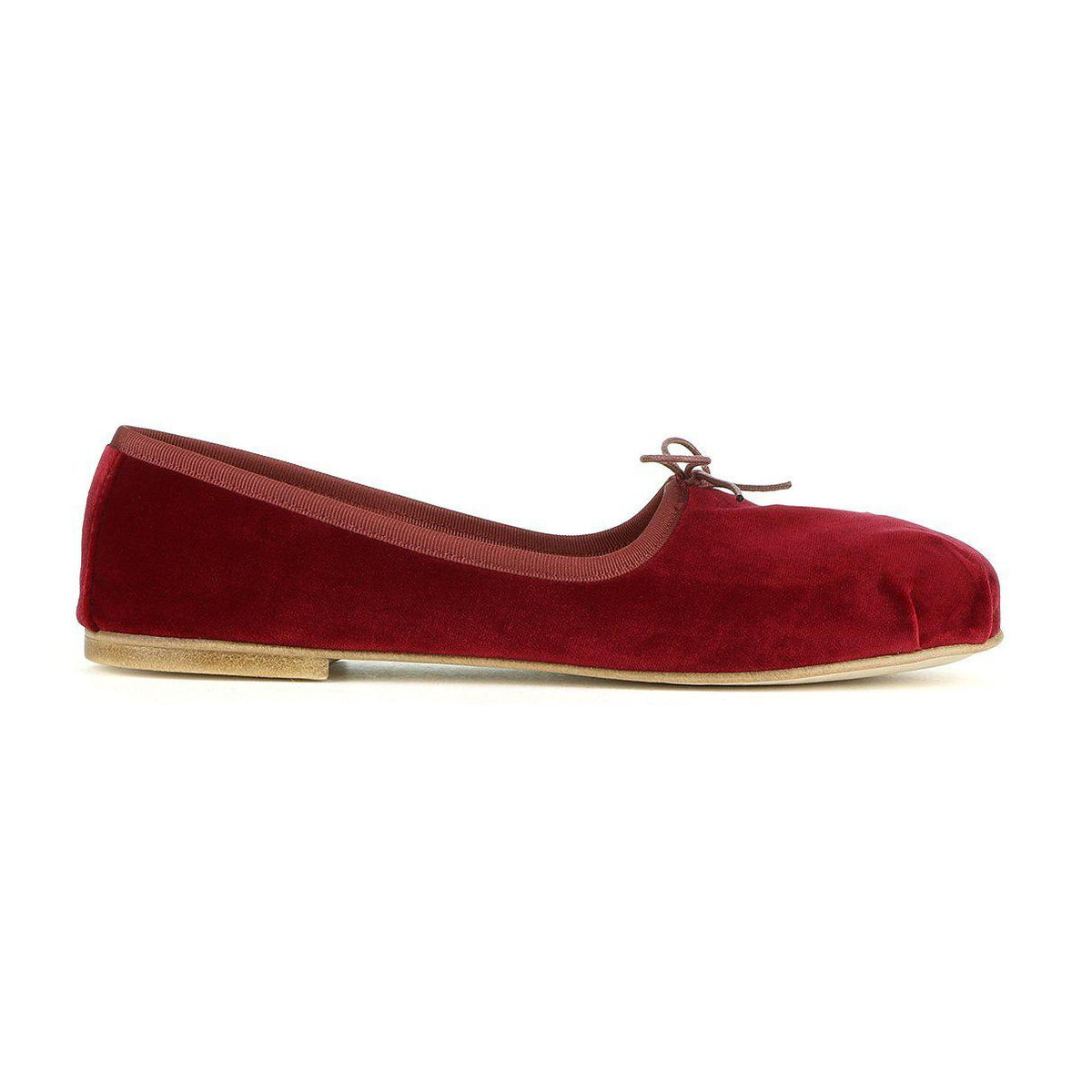 Dalila ballet flat in Ruby pleated Velvet – Spelta Milano